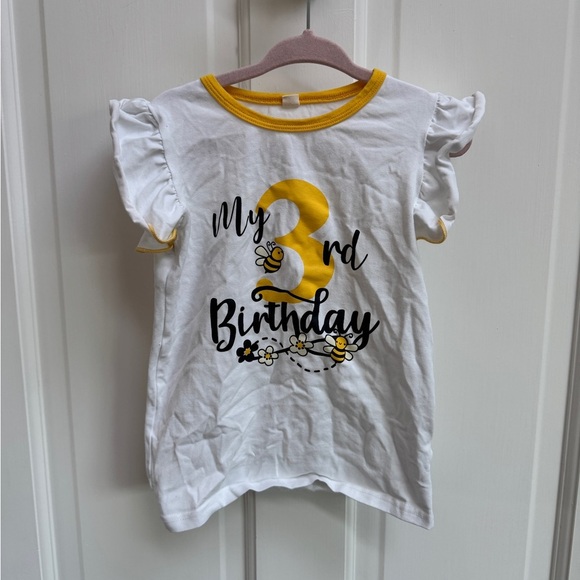 NWOT 3T My 3rd Birthday Bee Flutter Short Sleeve Blouse Top - Picture 1 of 5